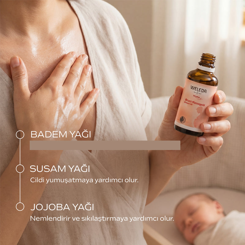 Weleda Organic Breast Massage Oil for Nursing Comfort 50 ml