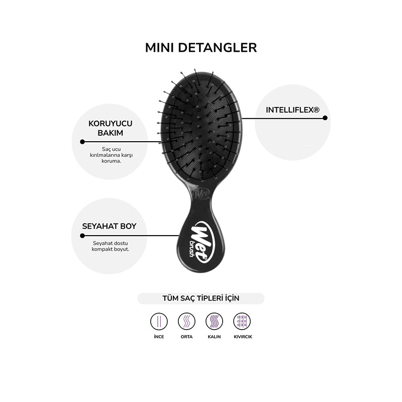 Wet Brush Mini Detangler Detangling Hair Brush Black