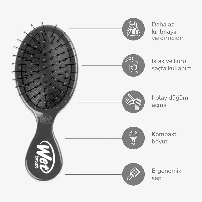 Wet Brush Mini Detangler Detangling Hair Brush Black