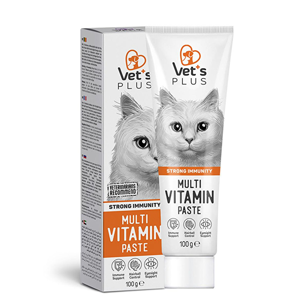 Vet's Plus Multi-Vitamin Taurinli Malt Cat Supplement Paste for Cats - Supports Overall Feline Health - Vitamin & Supplement
