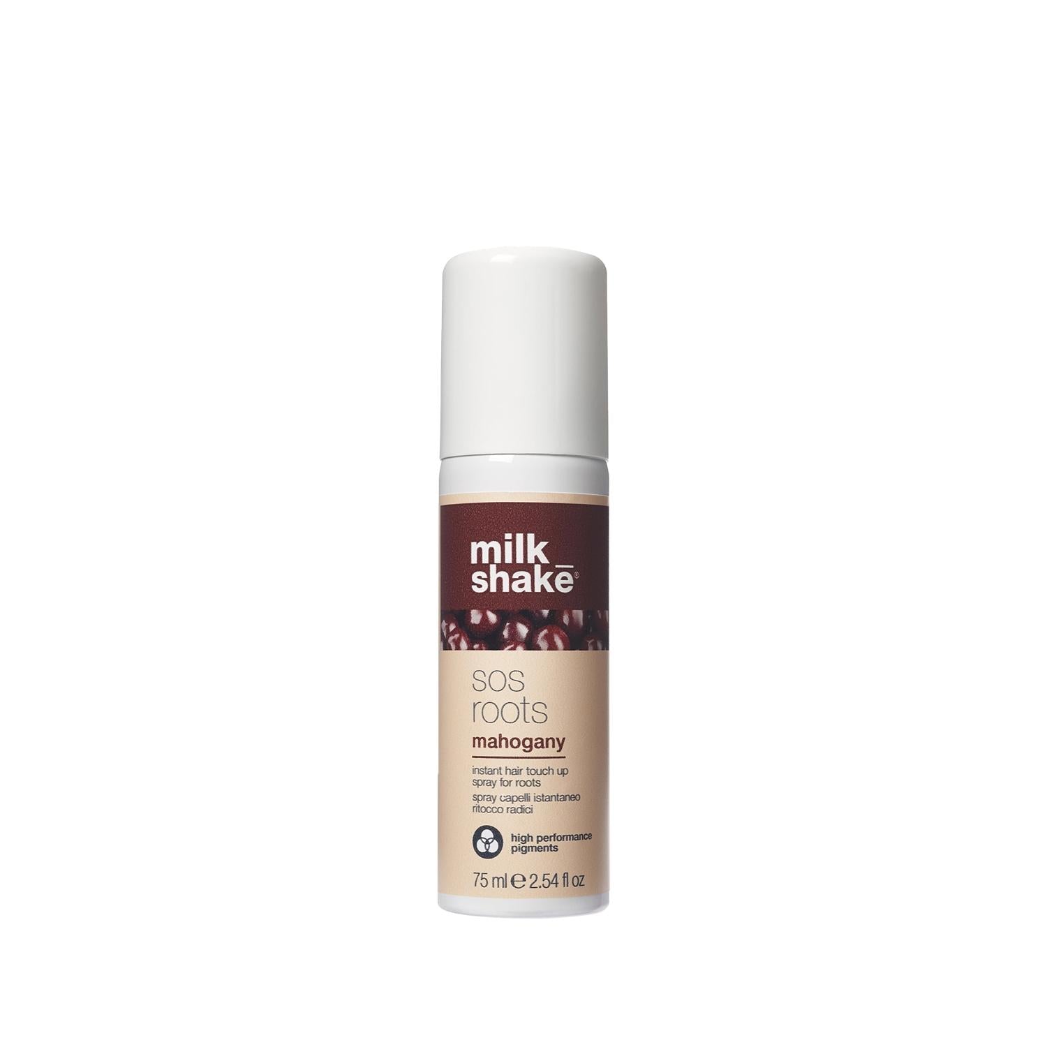 milk_shake Sos Roots Mahogany 75 ml - Temporary Hair Color Touch-up for On-the-Go Root Concealment milk_shake Sos Roots Mahogany 75 ml - Temporary Hair Color root touch-up, temporary hair color, mahogany hair color, portable hair dye, hair touch-up spray, hair color concealment, on-the-go hair care, travel hair products, root concealment spray, quick hair fix, hair color maintenance, salon alternative, hair dye for travel