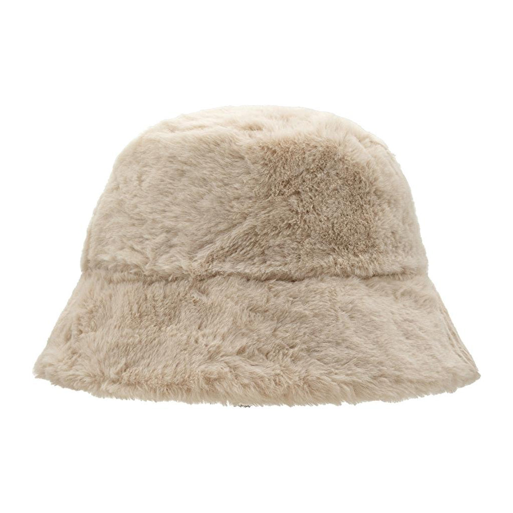 Eklips Bej Peluş Bucket Şapka