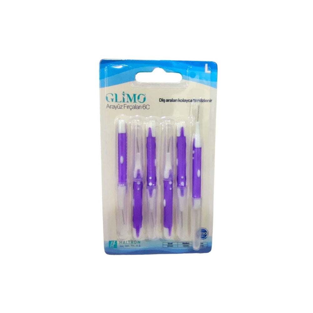 Glimo Interdental Brushes 6C Large for Plaque Removal 6 Count
