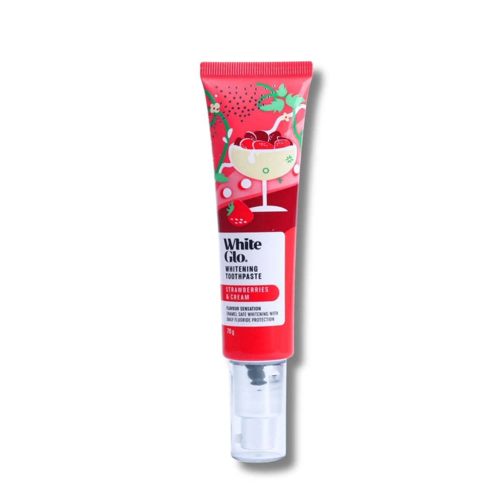 White Glo Strawberry & Cream Whitening Toothpaste 70g
