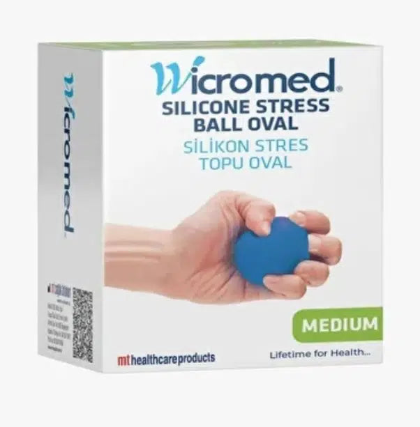 Wicromed Silicone Oval Stress Ball for Hand Exercise Blue