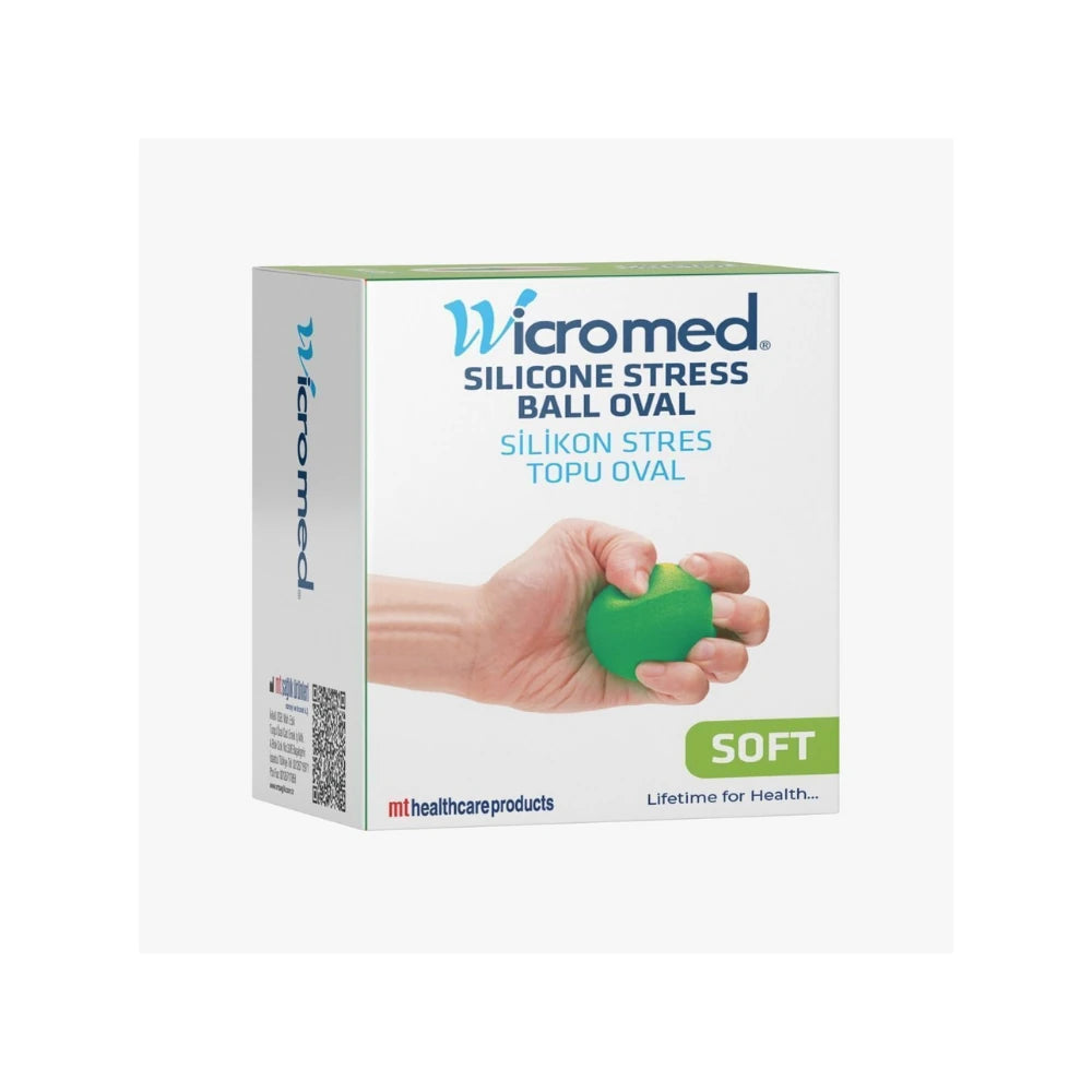 Wicromed Silicone Oval Stress Ball for Hand Exercise Green