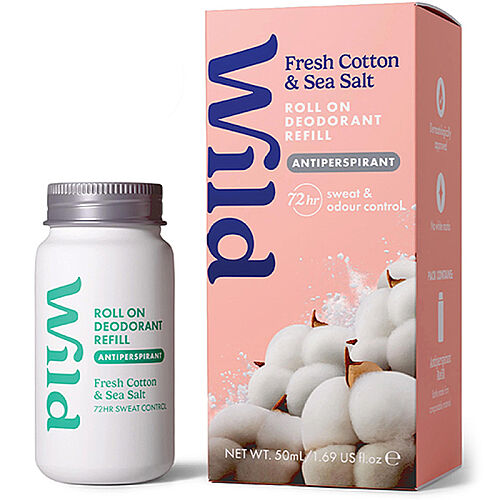 Wild Fresh Cotton & Sea Salt Roll On Deodorant Refill 50 ml