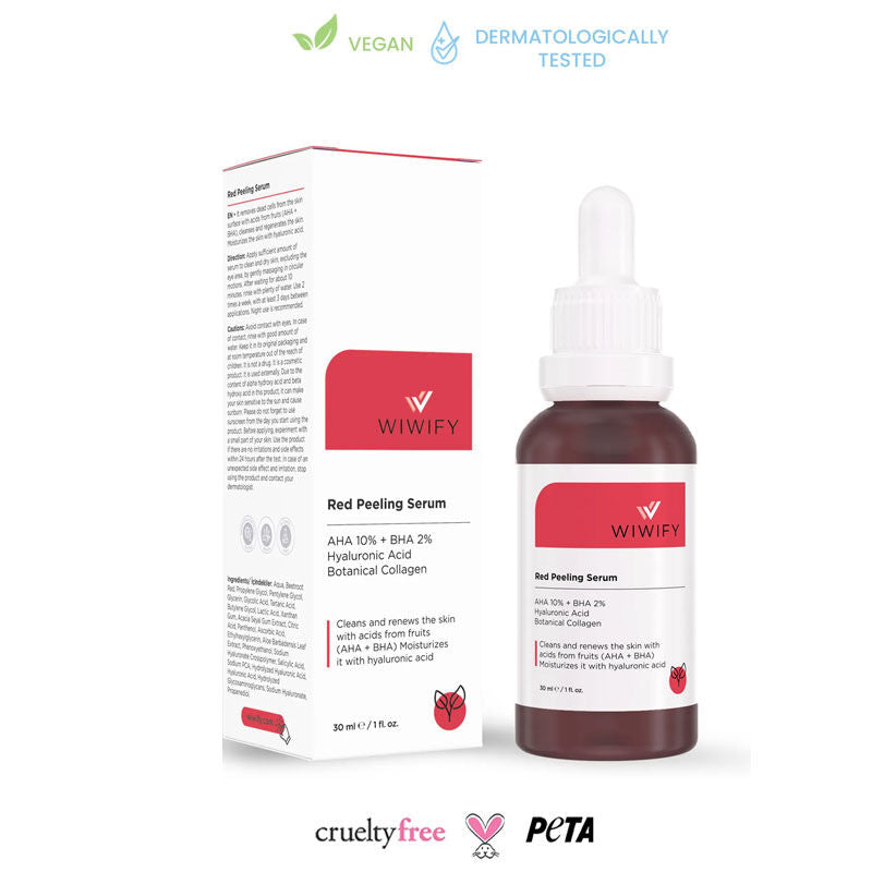 Wiwify AHA BHA Red Peeling Serum for Radiant Skin 30 ml