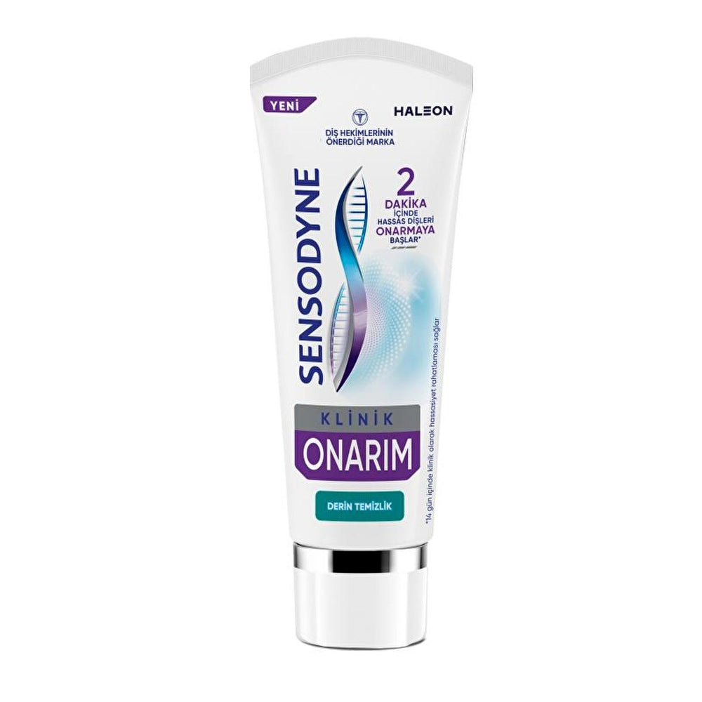 Sensodyne Klinik Onarım: Deep Clean Sensitive Teeth Toothpaste with Novamin Technology - Rapid Repair & Lasting Relief Sensodyne Klinik: Deep Clean Toothpaste for Sensitive Teeth - Repair Now! Sensodyne toothpaste, sensitive teeth toothpaste, clinical repair toothpaste, deep cleaning toothpaste, Novamin toothpaste, toothpaste for sensitive gums, rapid sensitivity relief toothpaste, best toothpaste for sensitivity, dental repair toothpaste, deep clean sensitive teeth, sensitivity relief, dental care, oral hy