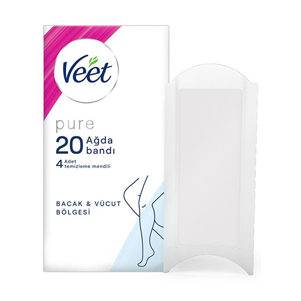 Veet Pure Wax Strips for Sensitive Skin - Hypoallergenic, Easy-Gelwax Technology for Legs & Body Hair Removal - view 7