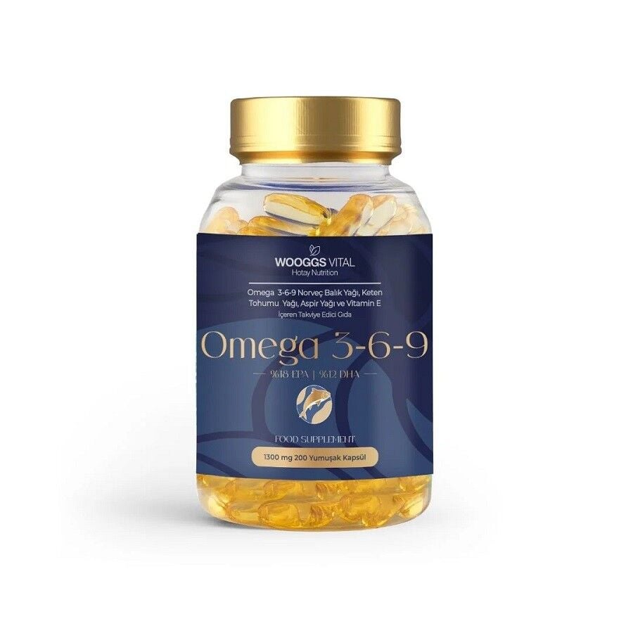 Woogss Vital Omega 3, 6, 9 Norwegian Fish Oil Supplement 200 Softgels