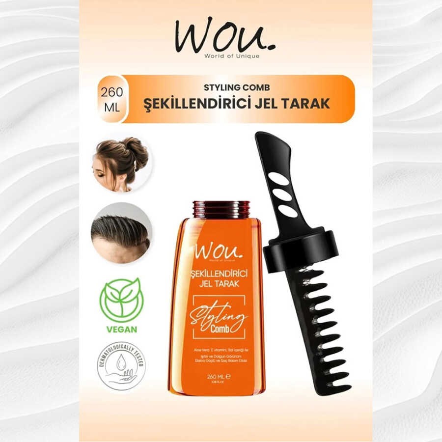 Wou Styling Gel Comb with Aloe Vera and Vitamin E 260 ml