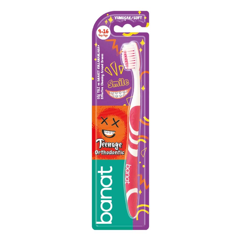 Banat Teenage Orthodontic Toothbrush Medium Bristles