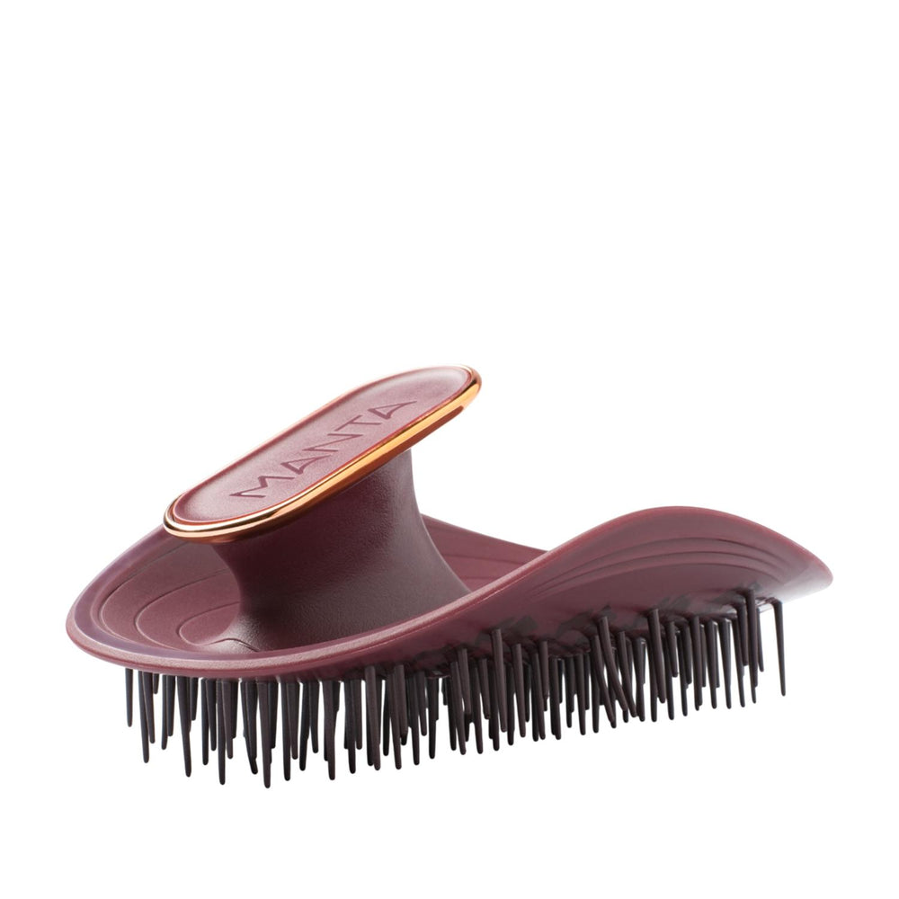 Manta Original Burgundy Rose Gold Hairbrush for Fragile Hair