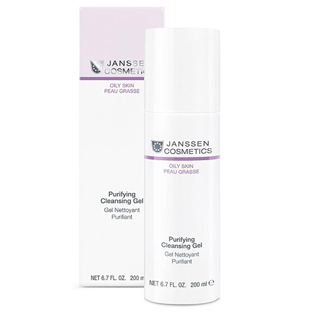 purifying cleansing gel oily skin, janssen cosmetics cleansing gel bottle, face cleanser for oily skin Janssen Cosmetics Purifying Cleansing Gel - Daily Cleanser | 200 ml Janssen Cosmetics Purifying Cleansing Gel - 200 ml janssen-cosmetics, purifying-cleansing-gel, oily-skin, face-cleanser, daily-cleanser, skin-care, natural-ingredients, beauty, ai-generated, refreshing