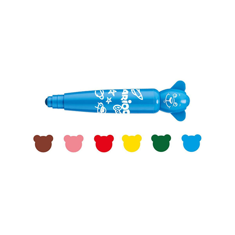 Carioca Teddy Jumbo Washable Markers for Toddlers - 12 Pack, Non-Toxic Art Supplies for Children Aged 1+ - Baby Care