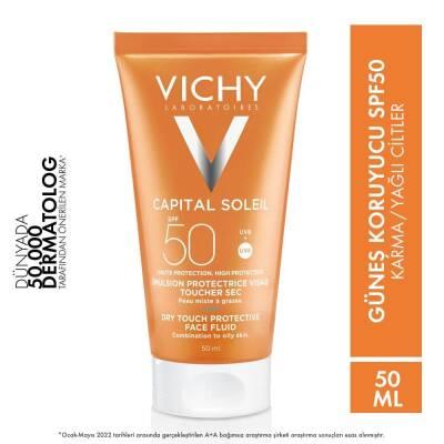 vichy capital soleil spf 50 sunscreen emulsion bottle, applying vichy capital soleil sunscreen on skin, vichy sunscreen showing texture and application Vichy Capital Soleil SPF 50 Sunscreen Emulsion - Lightweight Protection | 1.7 fl oz Vichy Capital Soleil SPF 50 Sunscreen Emulsion | 50 ml sunscreen, spf-50, vichy, sun-protection, moisturizer, lightweight, water-resistant, anti-aging, daily-skincare, ai-generated