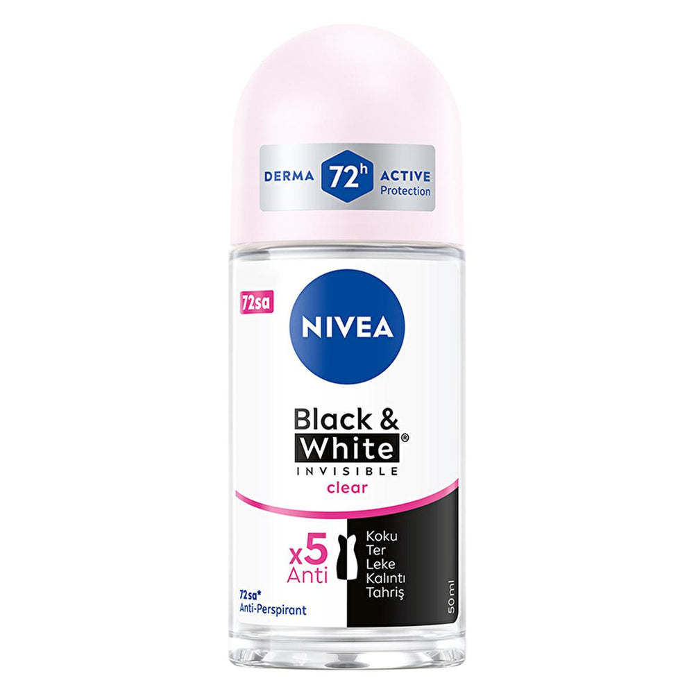 Nivea Women's Roll-On Deodorant Black & White Invisible Clear - Long Lasting Anti-Perspirant Protection - view 3