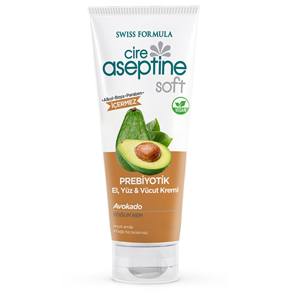 Cire Aseptine Soft Moisturizing Cream - Prebiotic Skincare with E Vitamin & Avocado Extract, Paraben Free, - Face Cream