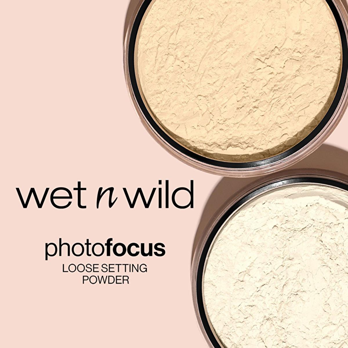 wet n wild photo focus loose setting powder banana 0.70 oz, close-up of wet n wild banana loose powder packaging Wet n Wild Photo Focus Loose Setting Powder - Banana for All Skin Tones | 0.70 oz Wet n Wild Photo Focus Loose Setting Powder Banana wet-n-wild, loose-powder, setting-powder, banana, beauty, makeup, translucent, flawless-finish, ai-generated, cosmetic