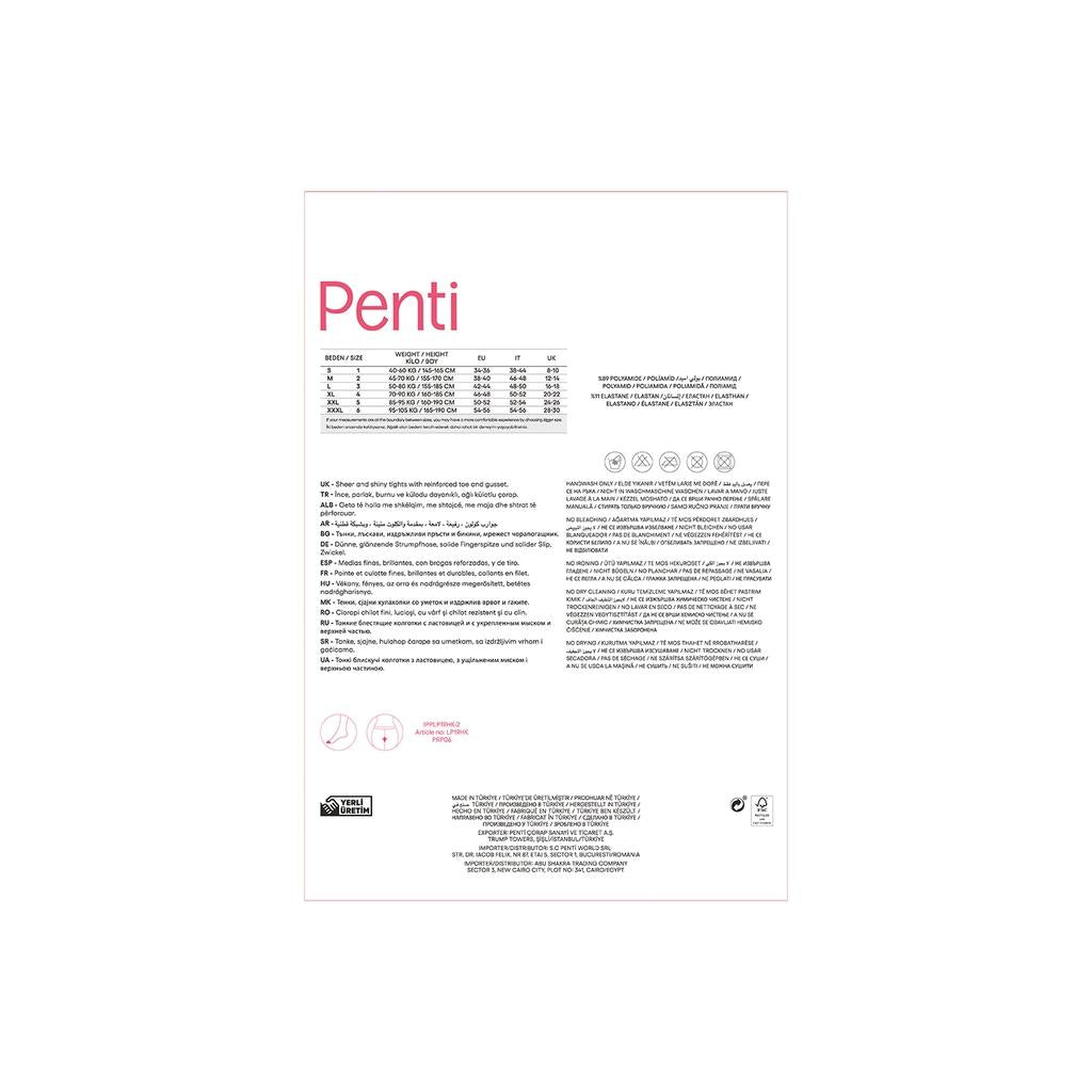 Penti Fit 15 Red Black Tights Sheer Elegant Pantyhose Size 3