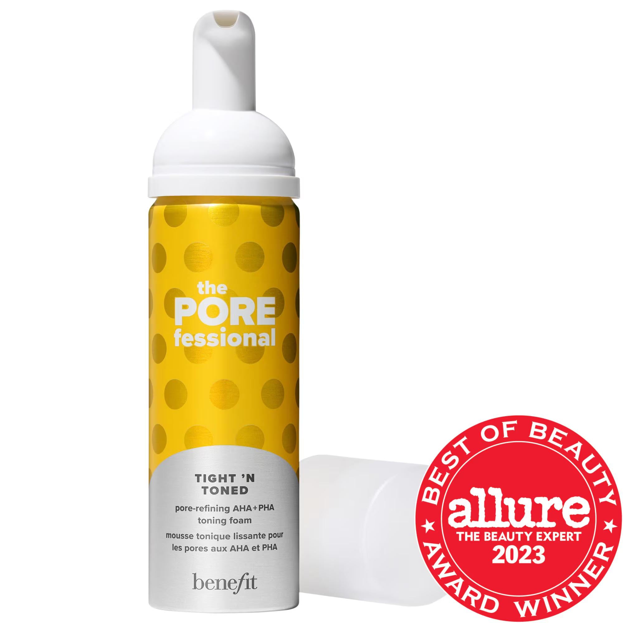 Benefit Cosmetics The POREfessional Tight ’n Toned AHA+PHA Toner - Pore-Refining, Gentle Exfoliant for All Skin Types Benefit Cosmetics POREfessional Toner - Gentle Exfoliant for Smoother Skin AHA+PHA Toner, pore-refining toner, gentle exfoliant, fragrance-free skincare, sensitive skin friendly, skincare, toners, Benefit Cosmetics, pore minimization, smooth skin, radiant complexion, skincare routine, makeup prep, normal skin, dry skin, combination skin, oily skin, sensitive skin, recyclable packaging, clean