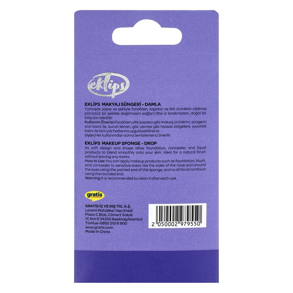 Eklips Teardrop Makeup Sponge for Smooth Blending 1 Count