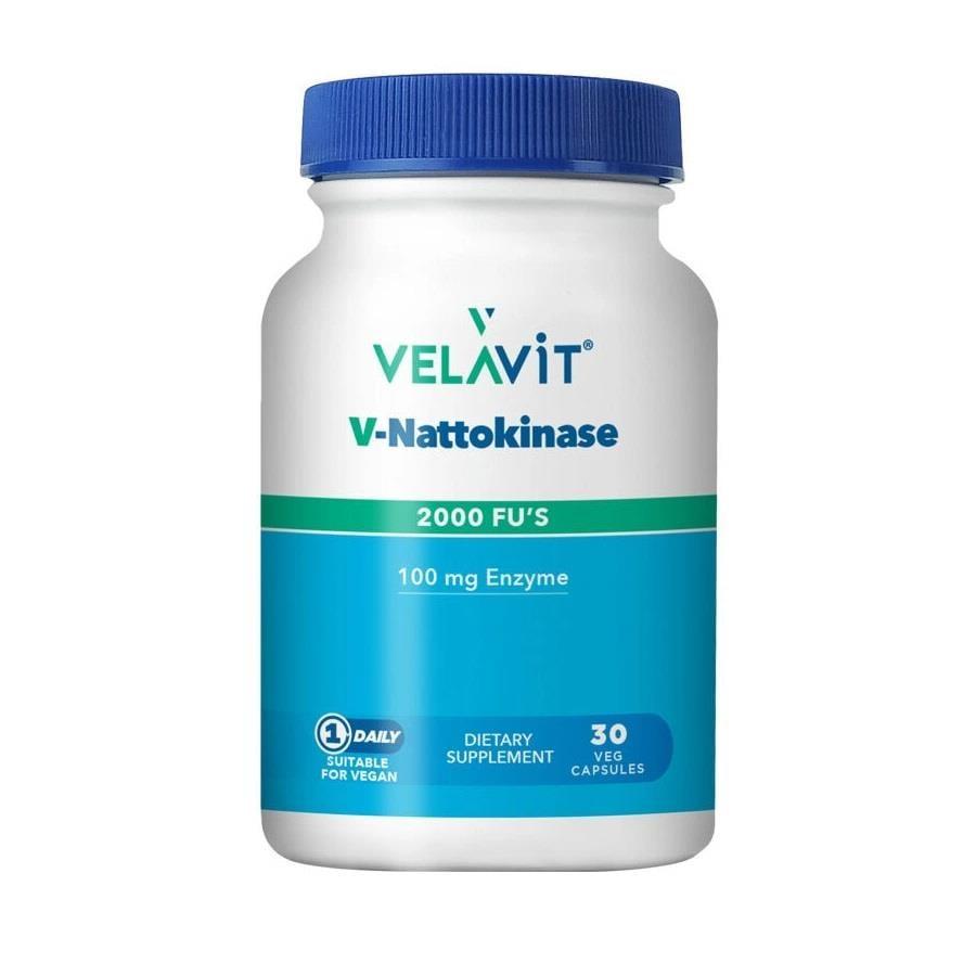 Velavit Nattokinase Dietary Supplement for Cardiovascular Health - 30 Vegetarian Capsules Velavit Nattokinase for Heart Health - 30 Capsules Dietary Supplement, Nattokinase, Cardiovascular Health, Vegan Supplement, Vegetarian Capsule, Fermented Soybean Extract, Heart Health Support, Natural Health Products, Plant-Based Supplements, Circulation Support