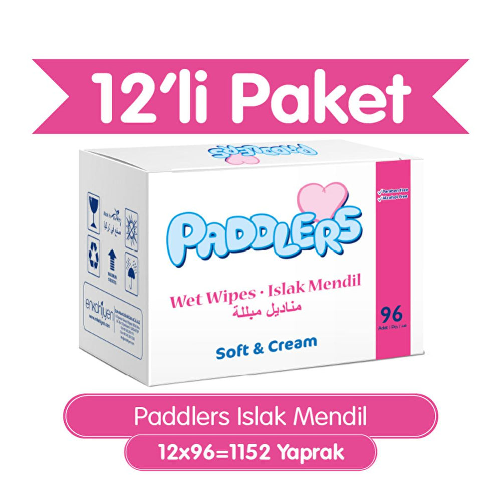 Paddlers Baby Wet Wipes - Soft, Gentle, and Convenient Hygiene Solution for Infants (96 x 12 Pack) - view 2