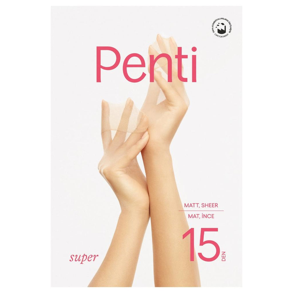 Penti Super Sheer Pantyhose Durable Black Tights Size 2
