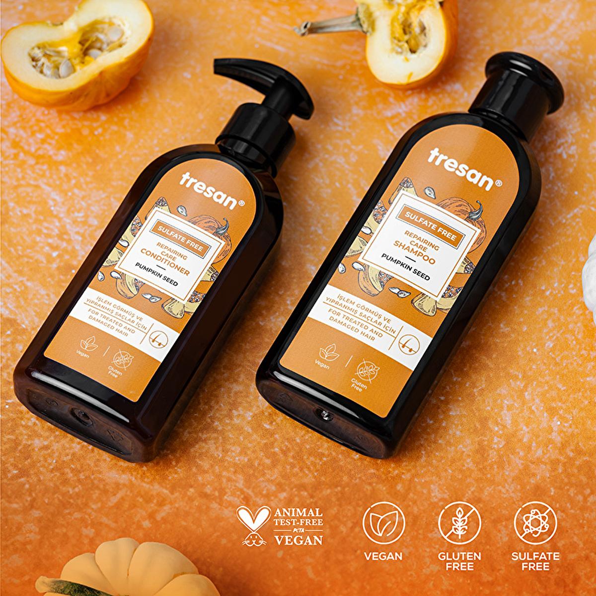 Tresan Sulfate-Free Repair Shampoo with Pumpkin Seed Oil - Gentle, Nourishing, and Natural Hair Care for Damaged Hair Tresan Sulfate-Free Repair Shampoo - Natural Hair Care sulfate-free shampoo, pumpkin seed oil hair care, repair shampoo, natural hair care products, daily use shampoo, gentle hair care, nourishing shampoo, damaged hair repair, weakened hair care, sensitive scalp shampoo, hair care solution, Tresan hair products
