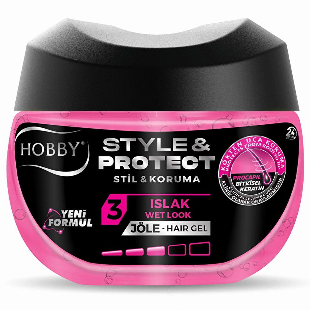 Hobby Style & Protect Wet Look Hair Gel 400 ml