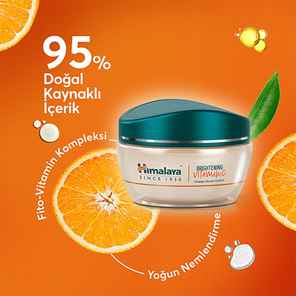 Himalaya Vitamin C Face Cream with Serum - Hydrating, Brightening, Natural Skincare for All Skin Types - Face Serum