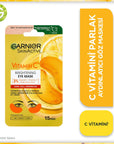 Garnier Brightening Eye Mask with Vitamin C & Hyaluronic Acid - Dermatologically Tested, Brightens - Vitamin & Supplement