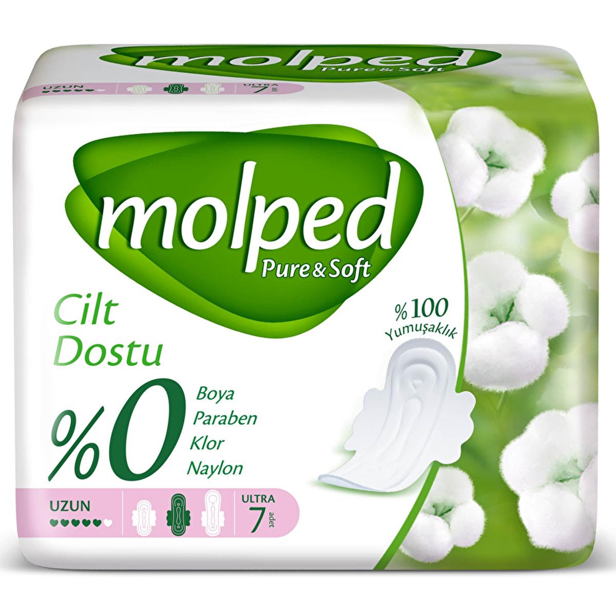 Molped Pure & Soft Organic Cotton Pads: Hypoallergenic, Chlorine & Paraben Free Sanitary Napkins for Sensitive Skin - 7 Count Molped Organic Cotton Pads: Sensitive Skin Protection organic cotton pads, hypoallergenic feminine pads, natural menstrual pads, sensitive skin sanitary pads, vegan period products, chlorine free pads, paraben free pads, soft menstrual pads, pure and soft pads, Molped Pure & Soft, feminine hygiene product, menstrual pads, sanitary napkins, organic pads, hypoallergenic pads, natural p