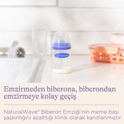 Lansinoh Glass Feeding Bottle 160ml + NaturalWave Bottle Teat Slow Flow - image 13