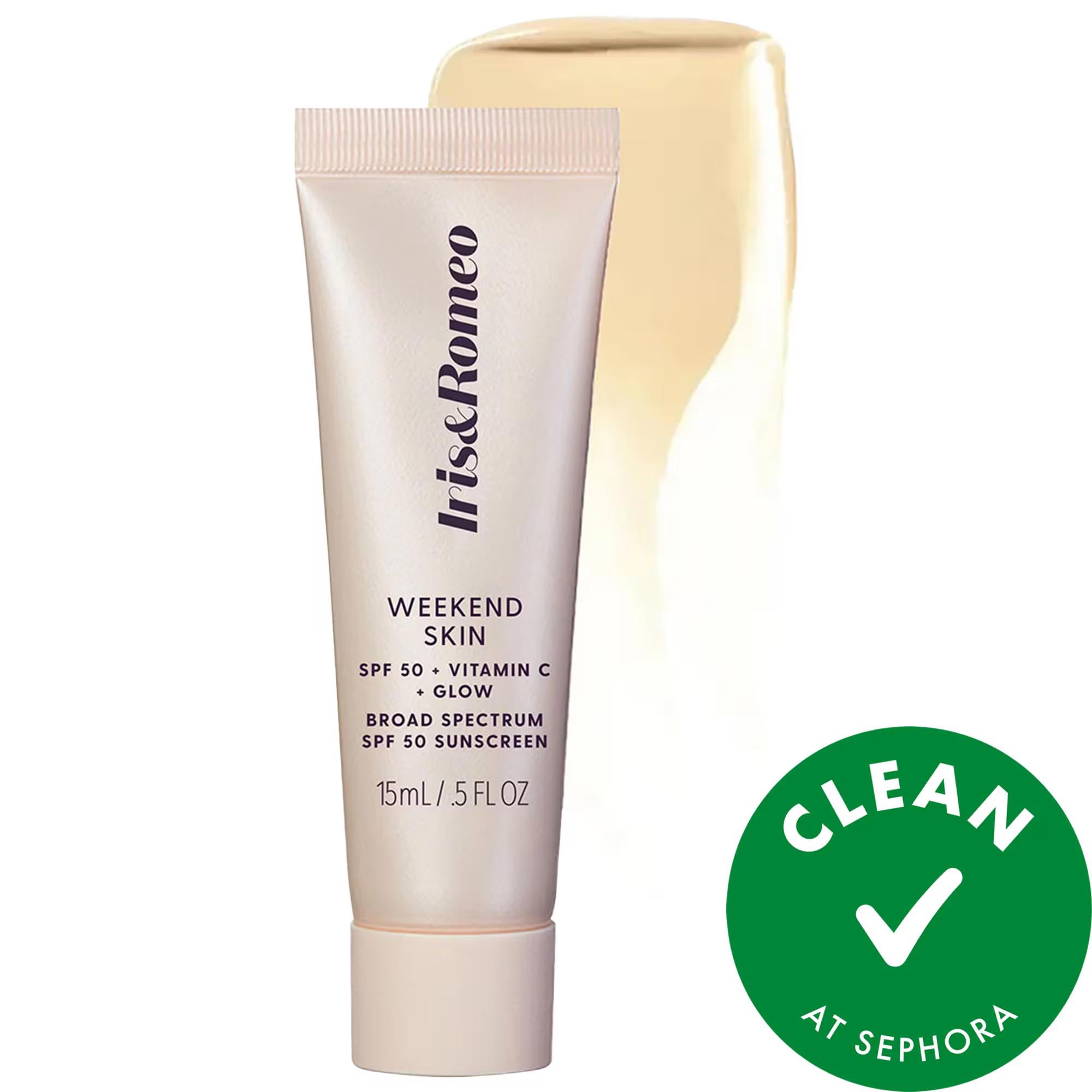 Dr. Dennis Gross Skincare Mini Weekend Skin SPF 50 Instant Glow Tinted Mineral Sunscreen with Vitamin C + Niacinamide Dr. Dennis Gross SPF 50 Tinted Mineral Sunscreen with Vitamin C mineral sunscreen, tinted sunscreen, SPF 50, vitamin C serum, niacinamide, reef-safe sunscreen, cruelty-free skincare, liquid sunscreen, makeup base sunscreen, skincare, sun protection, anti-aging, skin tone evening, dark spot correction, radiant glow, healthy skin, cosmetic sunscreen, dermatologist-approved, Sephora skincare