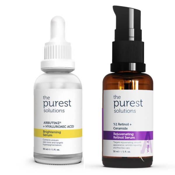 The Purest Solutions Skincare Serum Set - Brightening & Anti-Aging Benefits with Arbutin, Hyaluronic Acid, - Face Serum