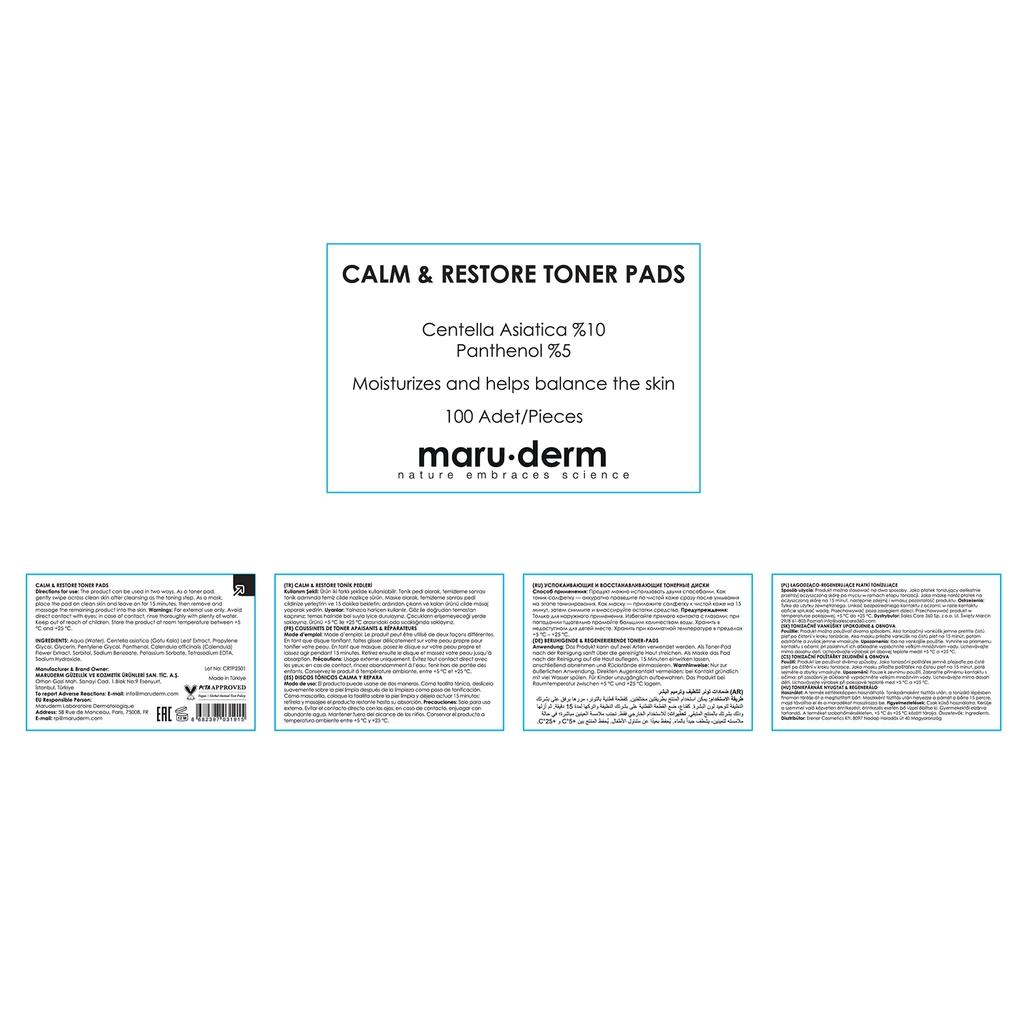 Maruderm Calme &amp; Restore Soothing Toner Pads 100 Count