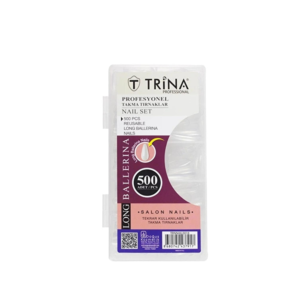 Trina Nail Tips - 500 Piece Long Ballerina Artificial Nails for DIY Nail Care & Beauty Enhancements Trina 500 Piece Long Ballerina Nail Tips - DIY Nail Care nail tips, artificial nails, Trina nail products, Ballerina nail shape, DIY nail care, nail beauty enhancements, nail art, salon nail solutions, temporary nail solutions, nail care products, beauty products, cosmetics