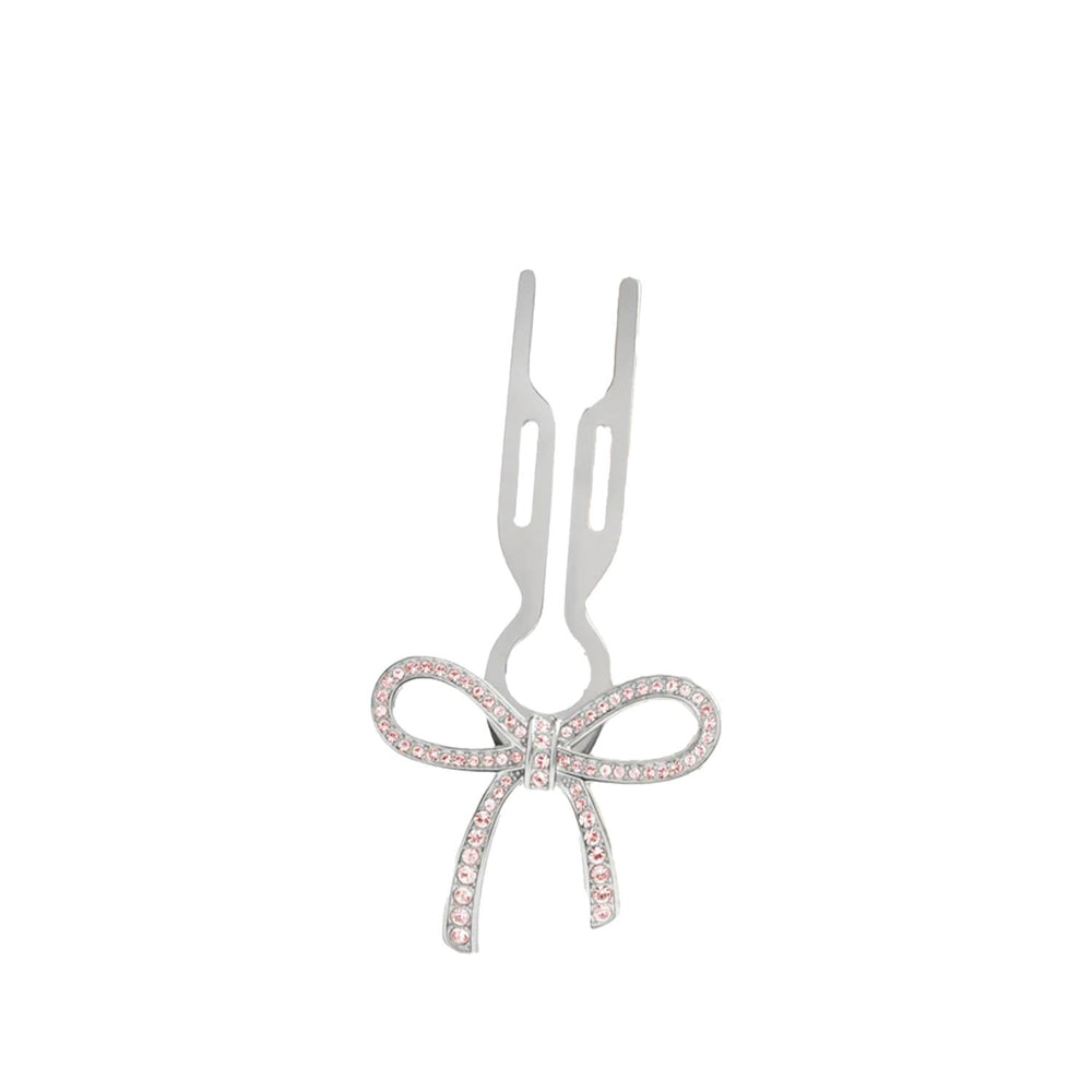 Fiona Franchimon Nº1 Hairpin Ribbon Light Rose Swarovski White Gold Finish