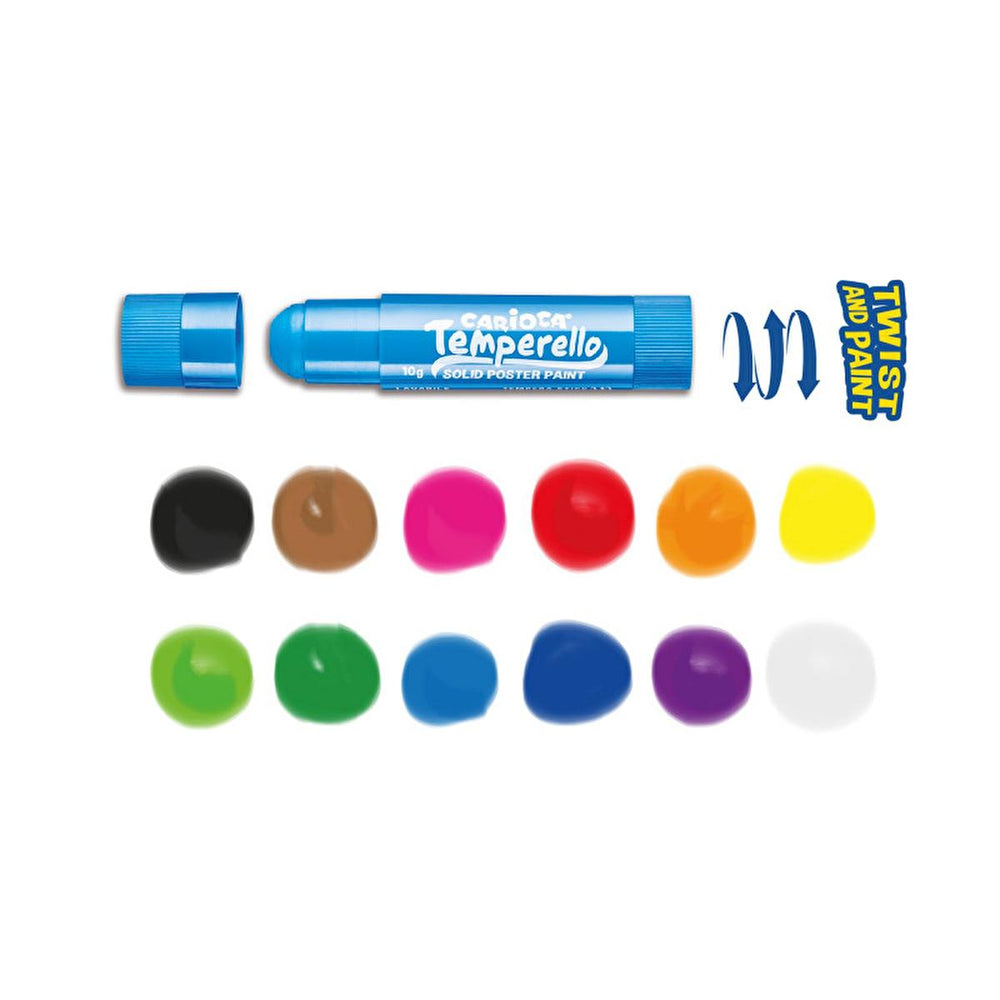 Carioca Tempera Stick Paint Set - 12 Vibrant Colors, Washable & Easy to Use for Kids - view 2