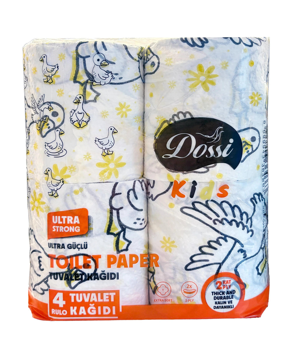 Dossi Duck Patterned Paper Towels Absorbent Kitchen Rolls 4-Pack
