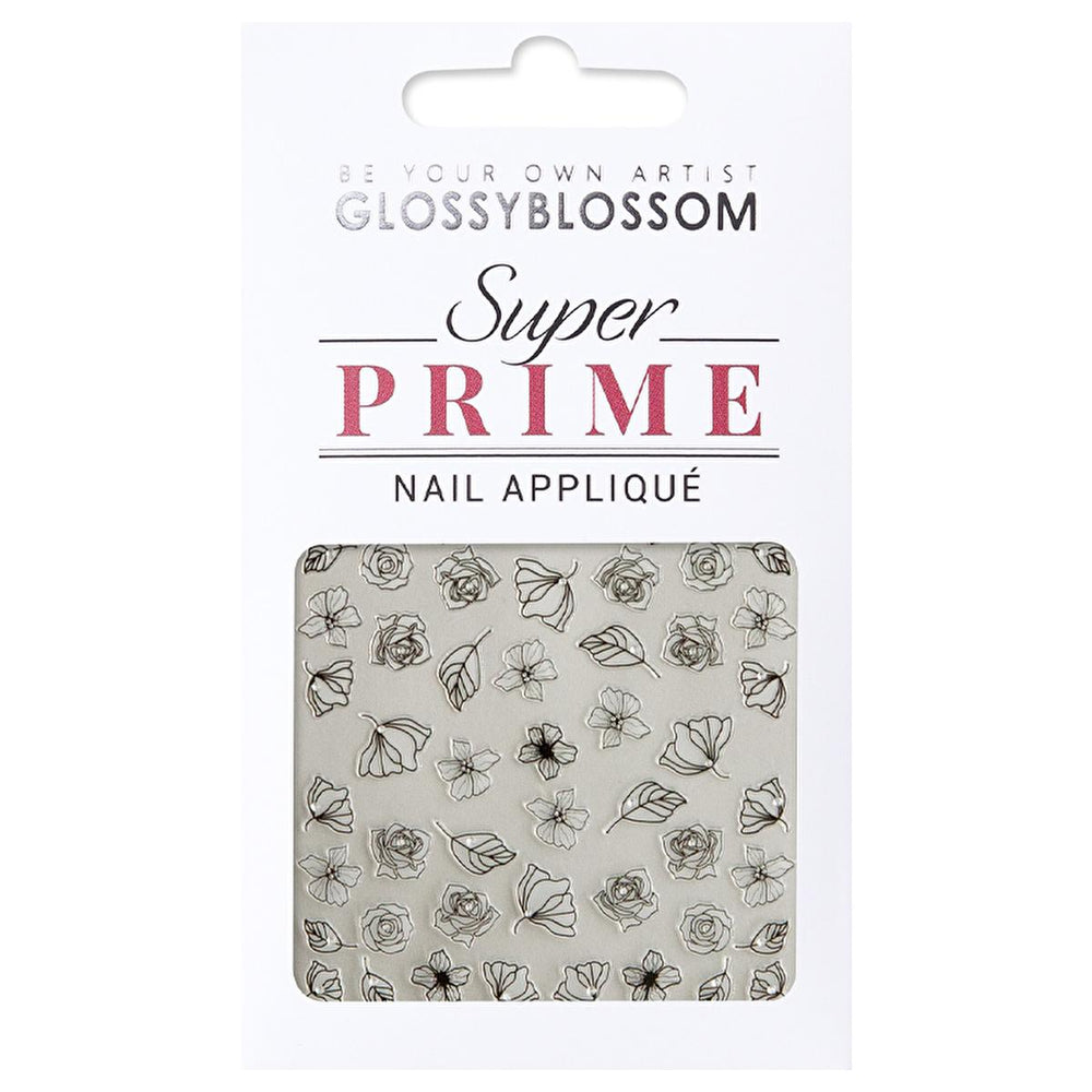 Glossy Blossom Floral Garden Midnight Nail Sticker - Easy DIY Nail Art Decoration - Nail Polish