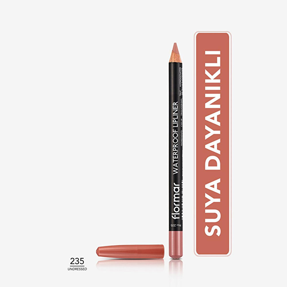 Flormar Waterproof Mat Lip Liner - Long-Lasting, High Pigment, Vitamin Enriched - 235 Undressed - view 3