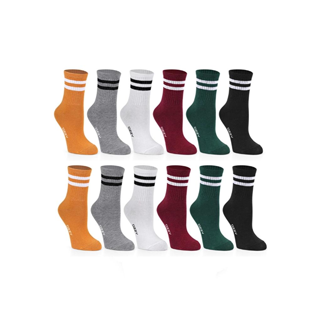 Ozzy Socks Women's Striped Tennis Socks 12-Pack