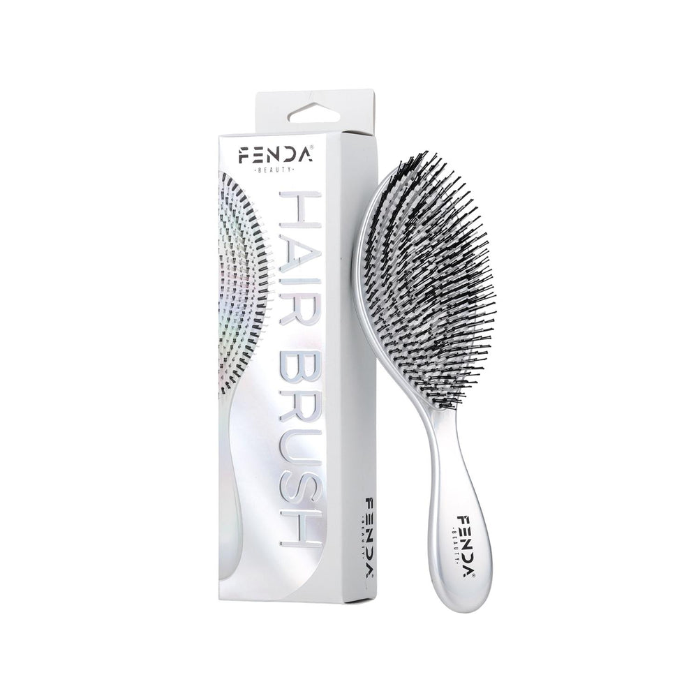 Fenda Professional 4-Pin Spiral Hair Brush in Platinum White