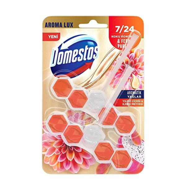 Domestos Toilet Block Air Freshener - Luxury Star Flower & Dragon Fruit Scent, Long-lasting Freshness Domestos Toilet Block Air Freshener - Luxury Fragrance Toilet Block Air Freshener, Luxury Toilet Fragrance, Long-lasting Toilet Freshness, Domestos Aroma Lux, Star Flower & Dragon Fruit Scent, Bathroom Essentials, Air Freshener, Toilet Care, Fragrance, Luxury Bathroom, Hygiene Products