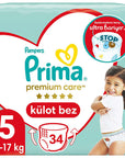 Prima Premium Care Baby Diapers Size 5, 34 Count - Comfortable, Dermatologist-Approved Disposable Diapers for - view 6