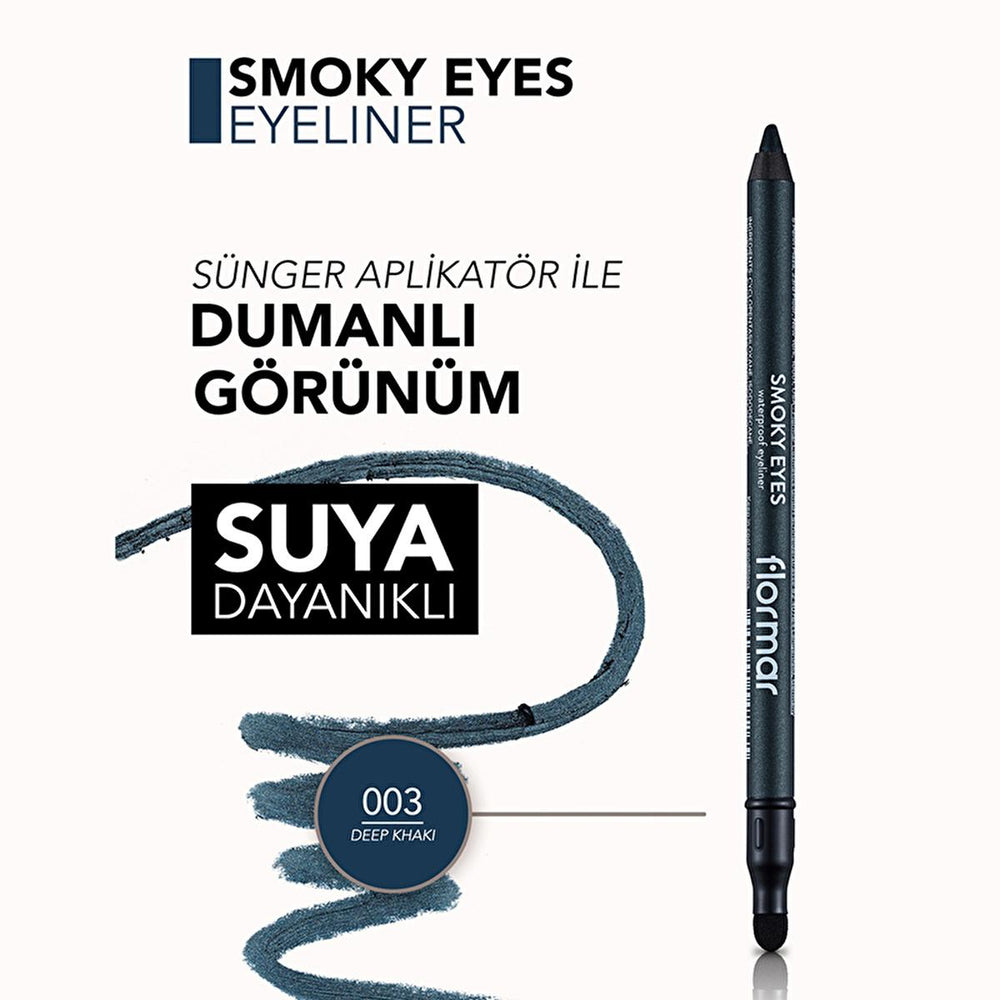 Flormar Smoky Eyes Waterproof Matte Eyeliner - Deep Khaki, Long-Lasting, Intense Pigment - view 3